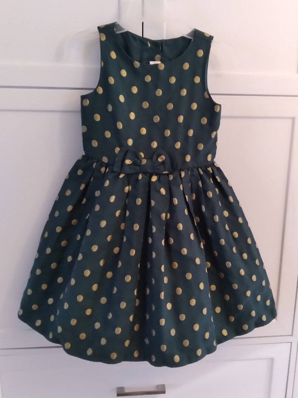 Girls Green Gold Polka Dot Party Dress, Gymboree, Girls - 5 y.o.